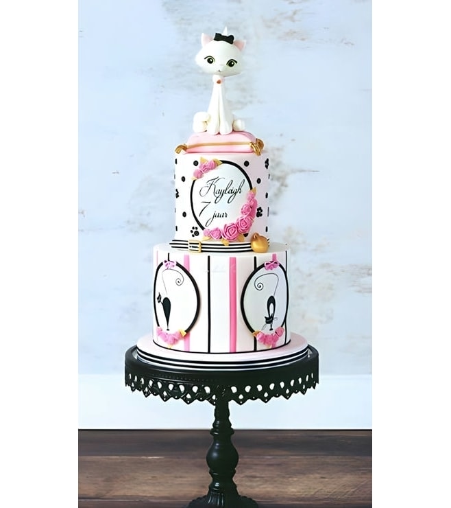 Parisian Kitty Tiered Cake, Cat Cakes