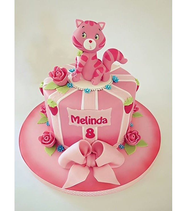 Pretty in Pink Floral Kitty Cake
