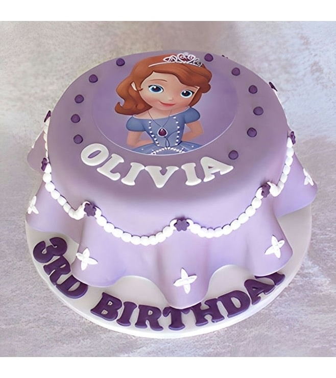 Sophia the First Lavender Round Cake, Cartoons