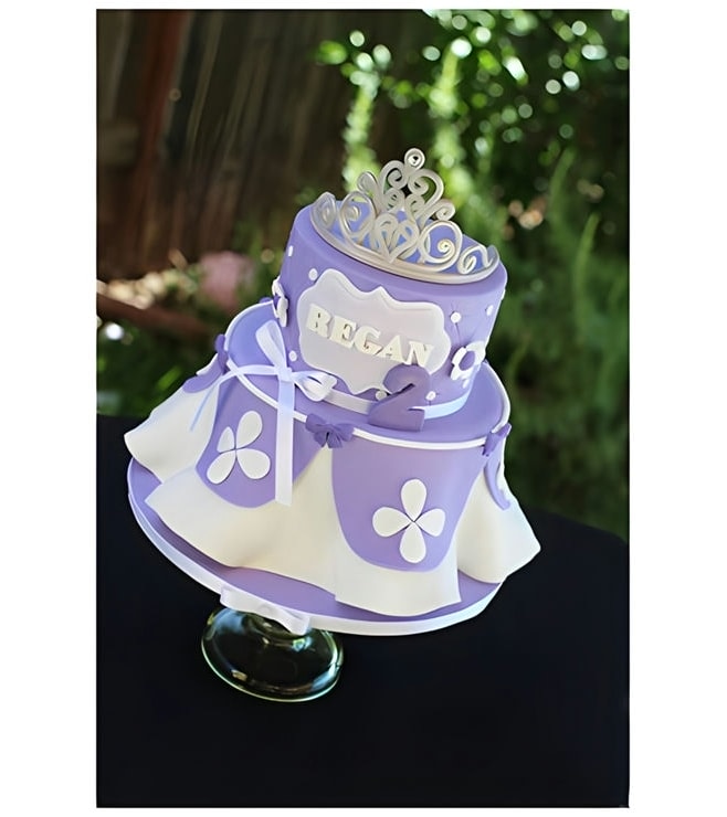 Regal Purple Princess Crown Cake