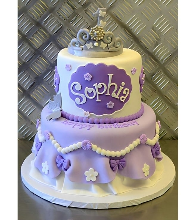 Princess in Purple Tiered Cake
