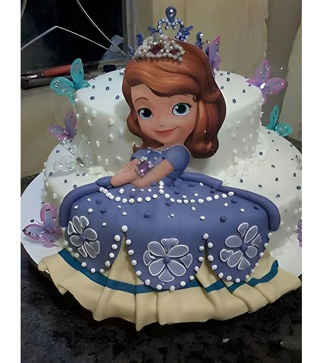 Sophia the First Butterfly Garden Birthday Cake