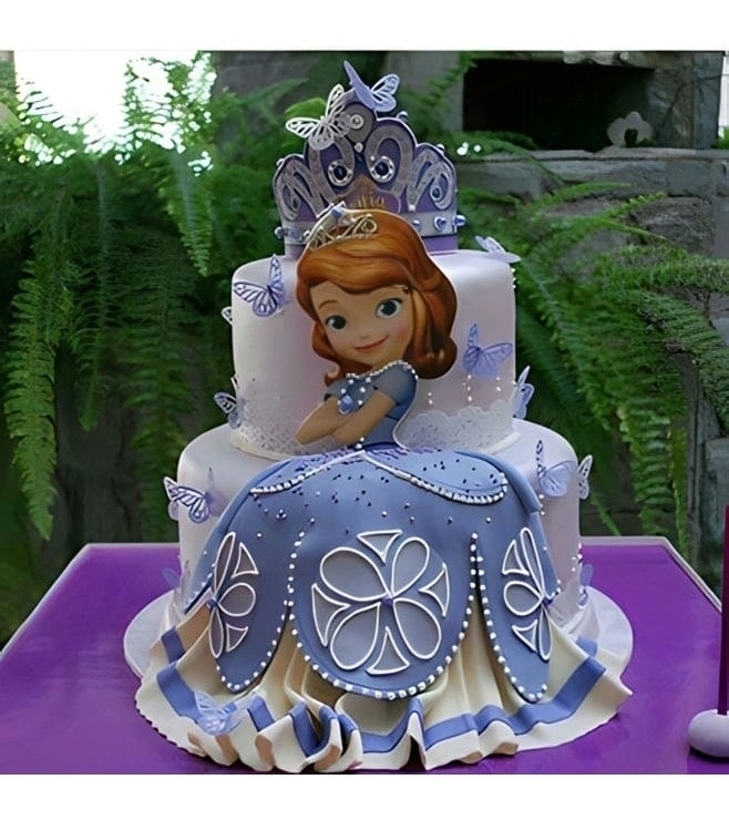 Sophia the First Lavender Butterflies Birthday Cake, Princess Sophia Cakes