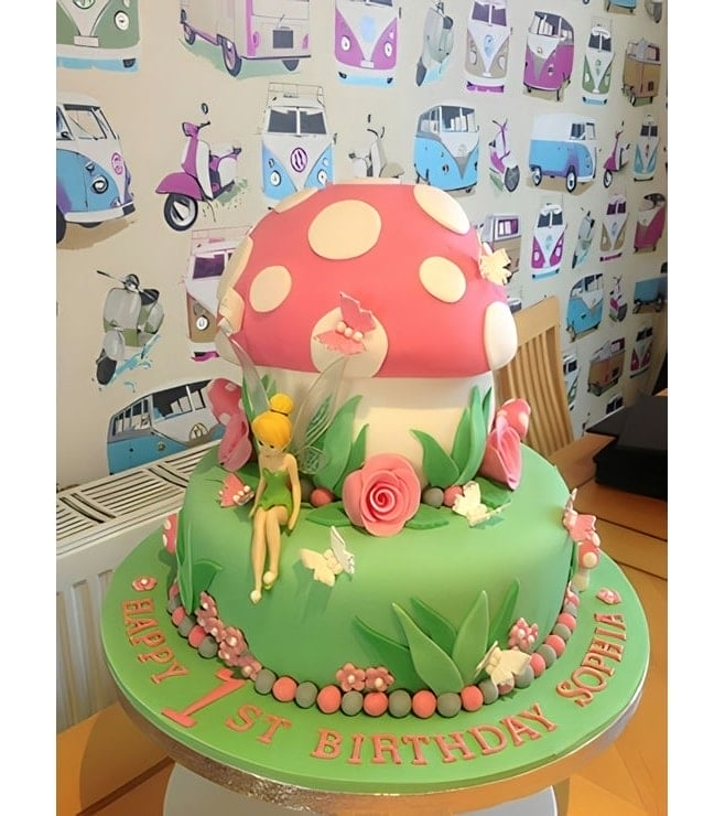 Tinkerbell Mushroom Hut Cake