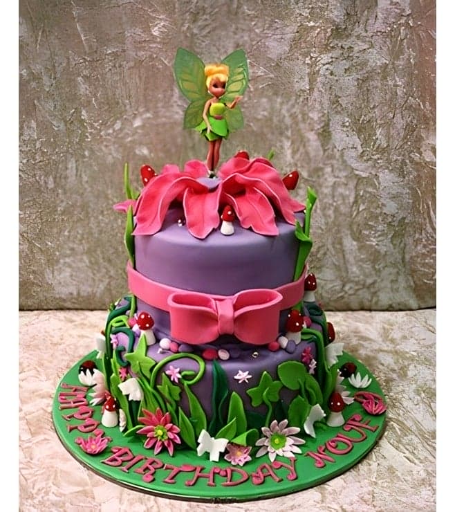 Tinkerbell Floral Garden Cake, Tinkerbell Cakes