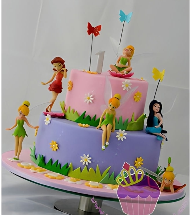 Tinkerbell Fairy Friends Tiered Cake