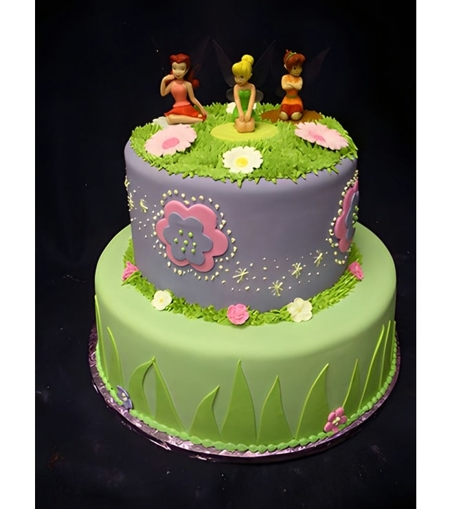 Tinkerbell Grass Meador Friends Cake, Tinkerbell Cakes