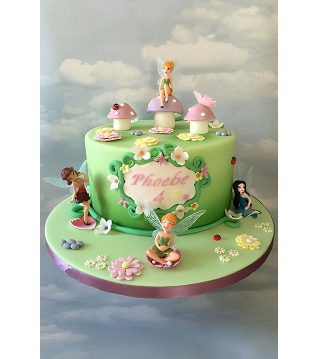 Tinkerbell Pastel Friends Birthday Cake, Tinkerbell Cakes