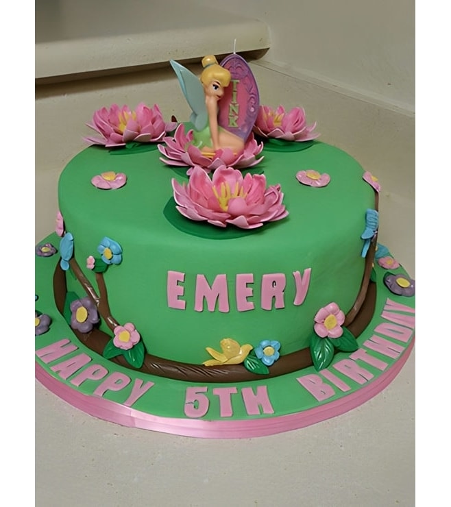 Tinkerbell Pink Flower Seat Birthday Cake, Tinkerbell Cakes