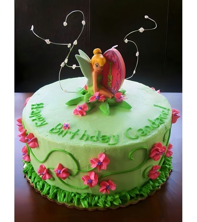 Tinkerbell Grassy Garden Birthday Cake, Tinkerbell Cakes