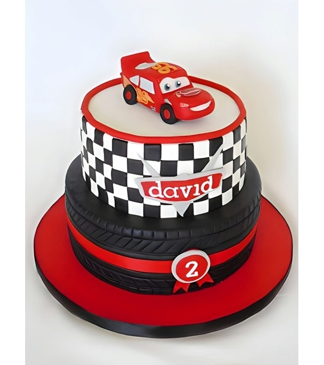 Lightning McQueen Tire Stack Cake