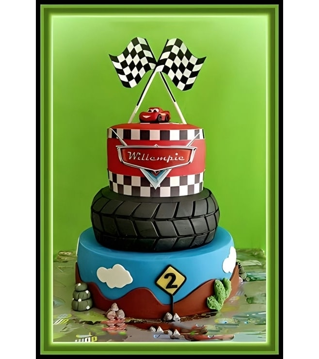 Lightning McQueen Pole Position Cake