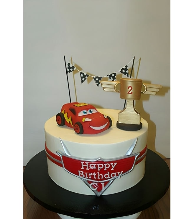 Lightning McQueen Trophy Winner Cake