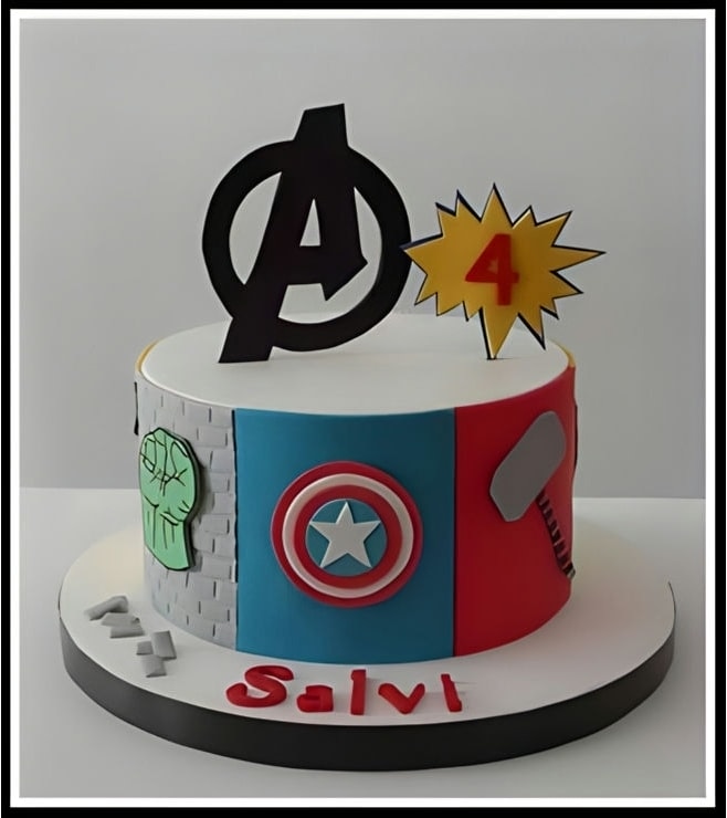 Avengers Classic Logo Cake, 3D Themed Cakes