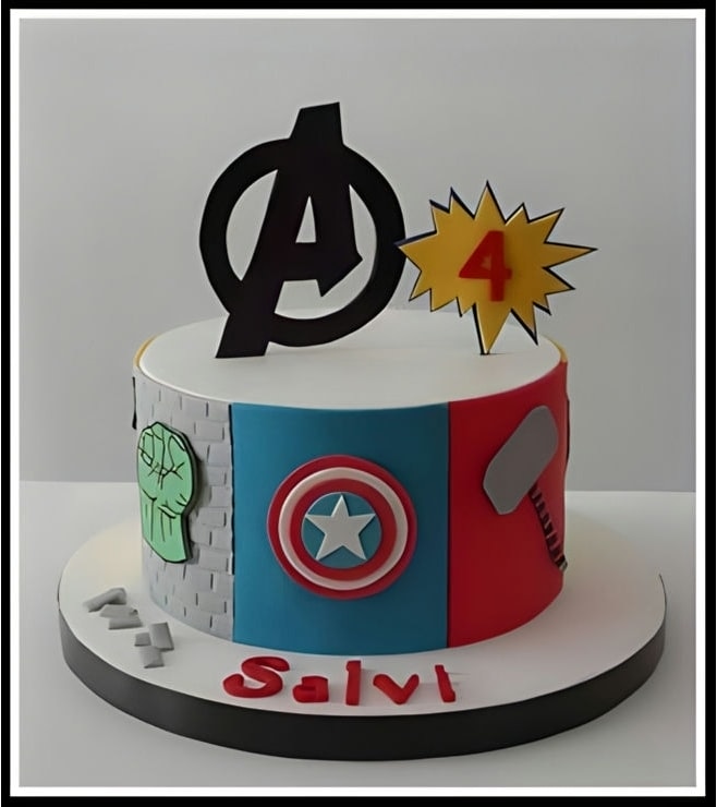 Avengers Classic Logo Cake, Avengers Cakes