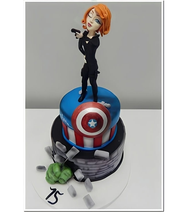 Black Widow Stands Tall Avengers Cake