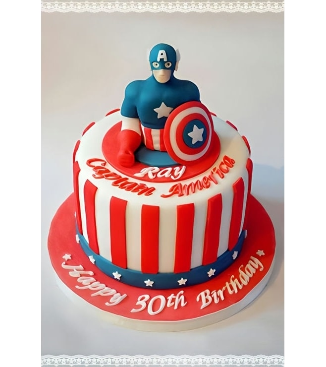 Captain America Pop Out Cake, Superhero Cakes