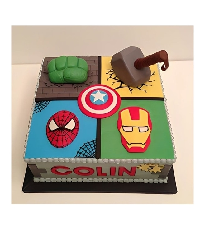 Avengers Pop Art Cake, Superhero Cakes