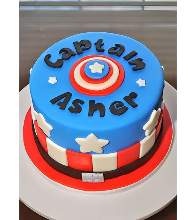 Cute and Colorful Captain America Cake, Superhero Cakes