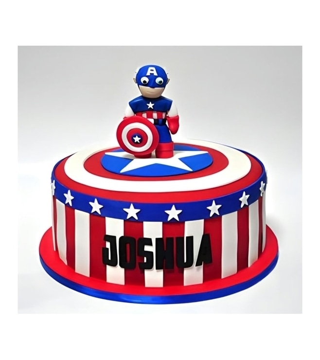 Captain America Red, White, and Blue Cake, Superhero Cakes