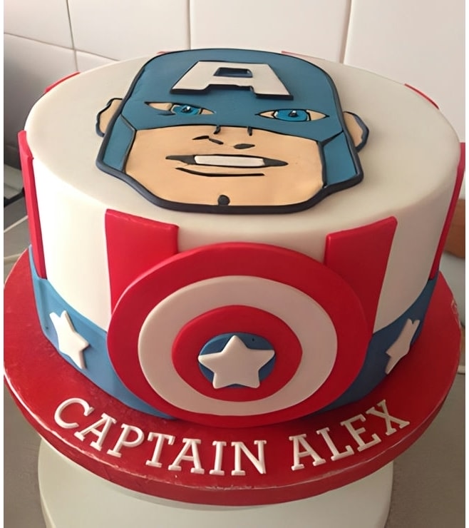 True Hero Captain America Cake, Superhero Cakes