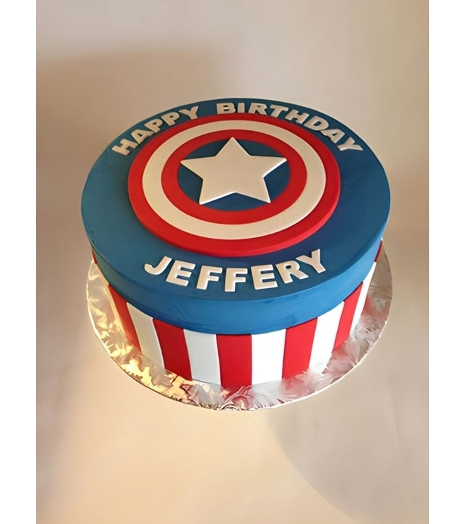 Captain America Clean Shield Cake, Superhero Cakes