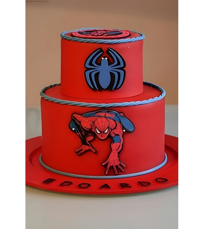 Spiderman Wall Crawler Tiered Cake, Superhero Cakes