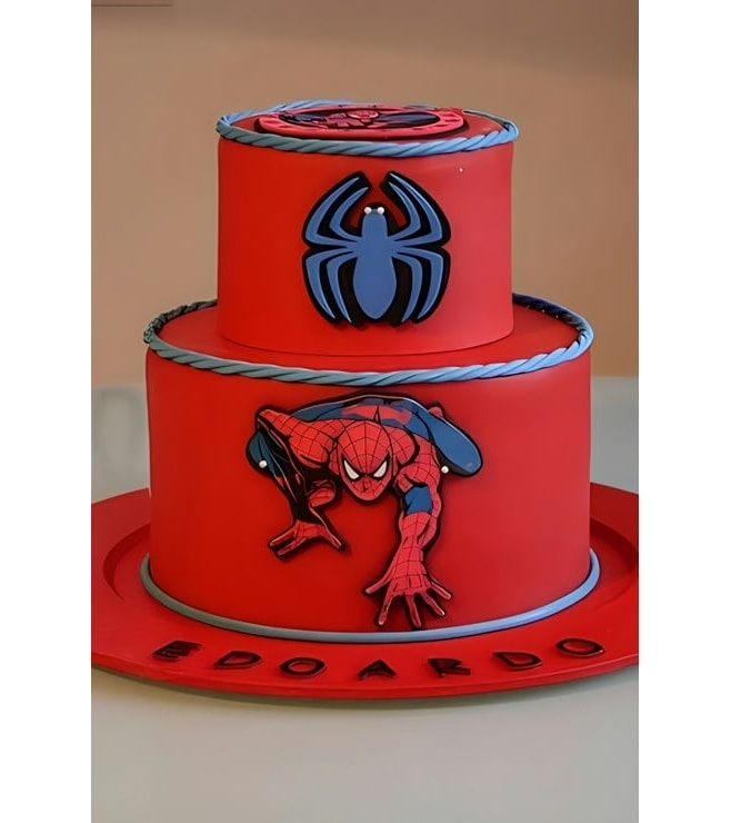 Spiderman Wall Crawler Tiered Cake