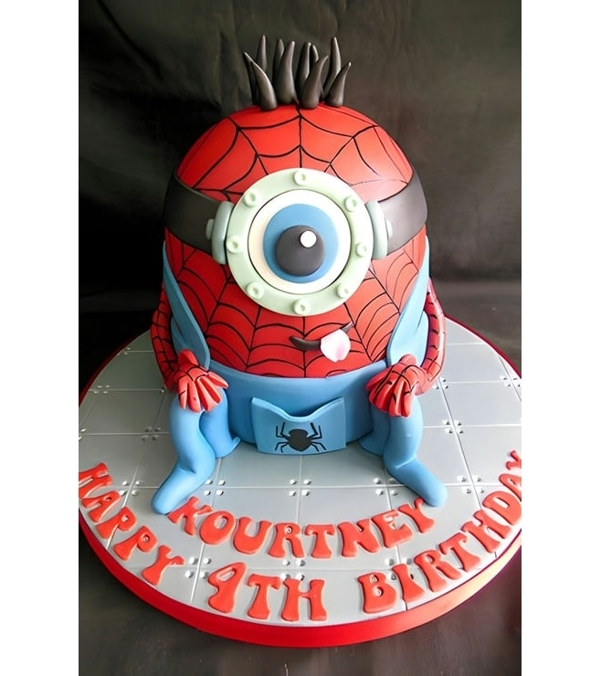 Spiderman Minion Mashup Cake, Superhero Cakes