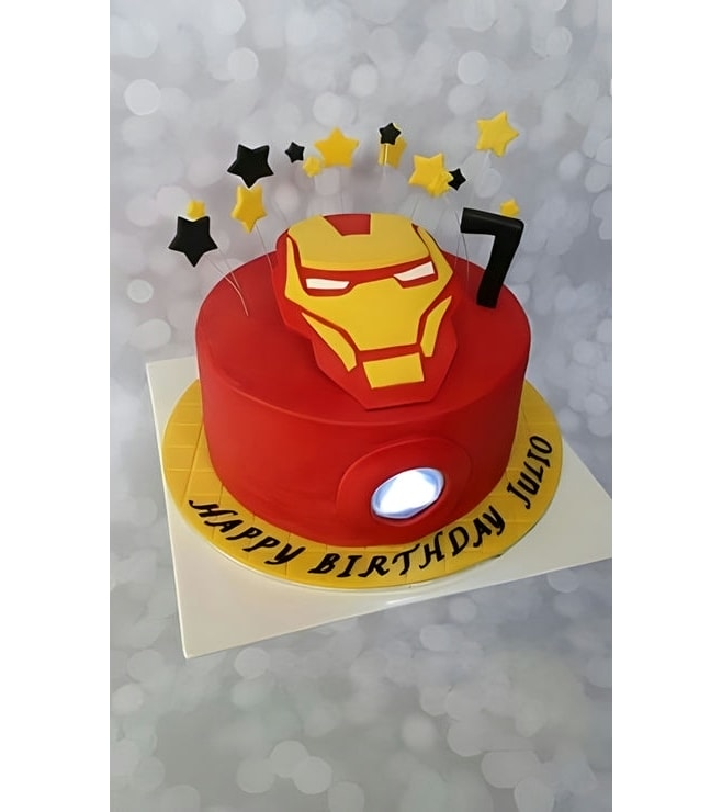 Tony Stark Star Cake, Superhero Cakes