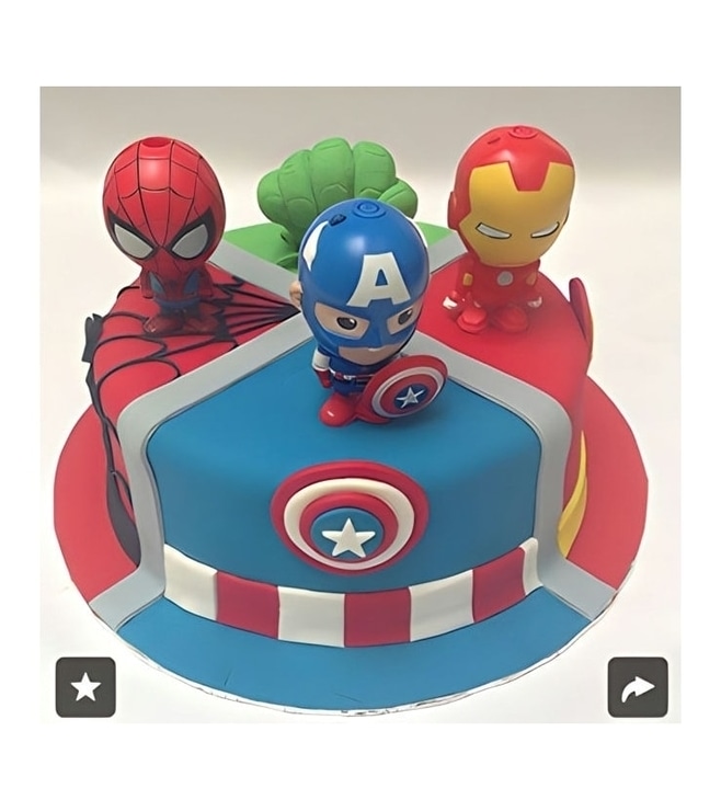 Avengers Four Corners Cake, Superhero Cakes
