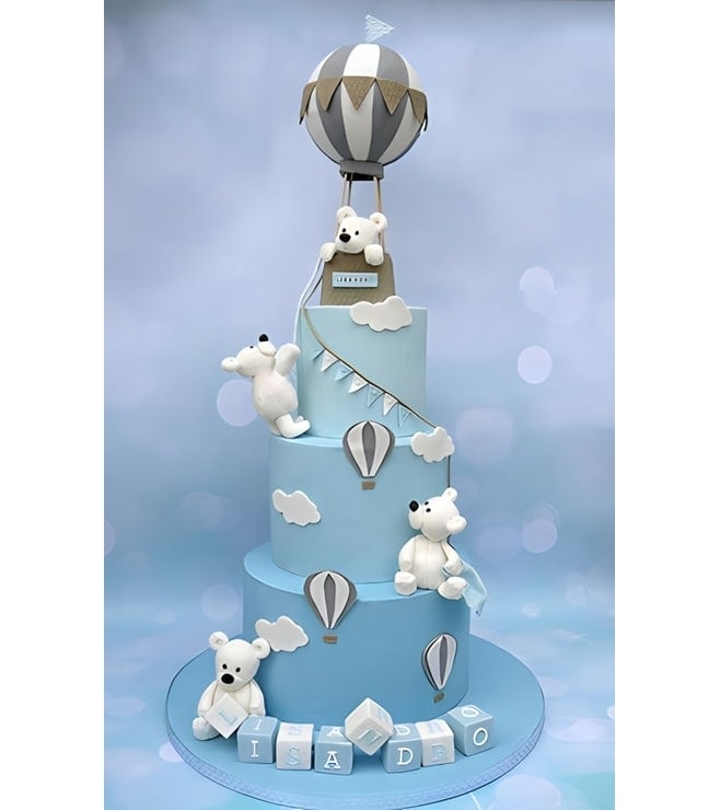 Bears & Balloons Three Tier Cake, Baby