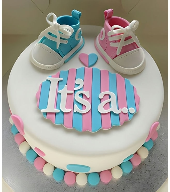 Baby Shoes Gender Reveal Cake, Baby Shower Cakes