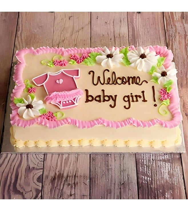 Welcome Baby Girl Cake, Baby Shower Cakes