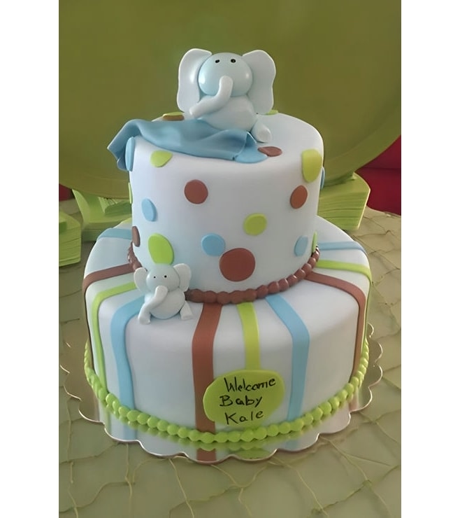 Baby Elephant Blanket Cake, Baby Shower Cakes