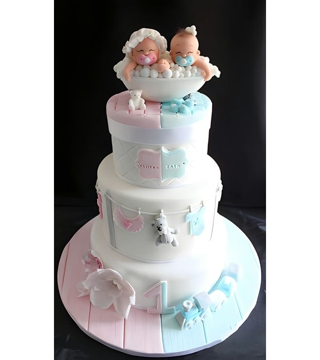 Twin Baby Bubble Bath Cake, Baby