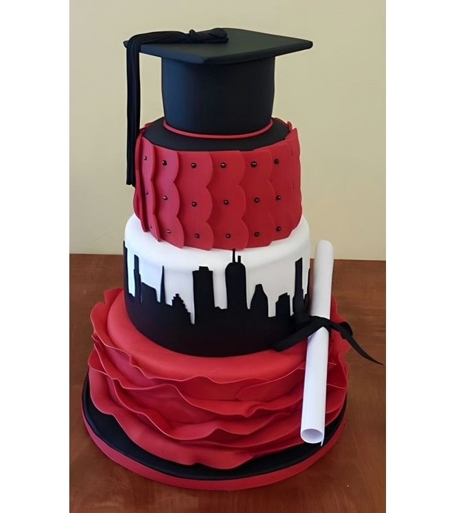 University City Tiered Graduation Cake, Graduation Cakes