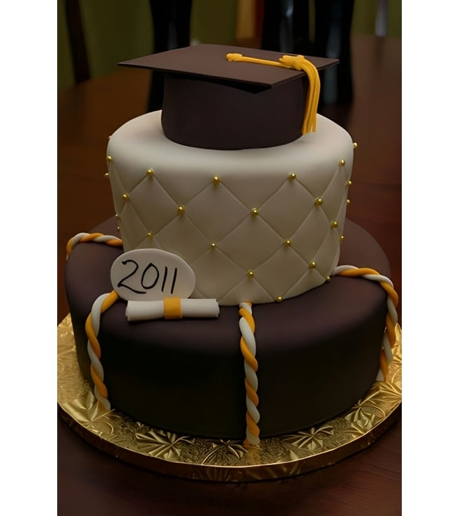 Regal Gold Graduation Cake, Graduation Cakes