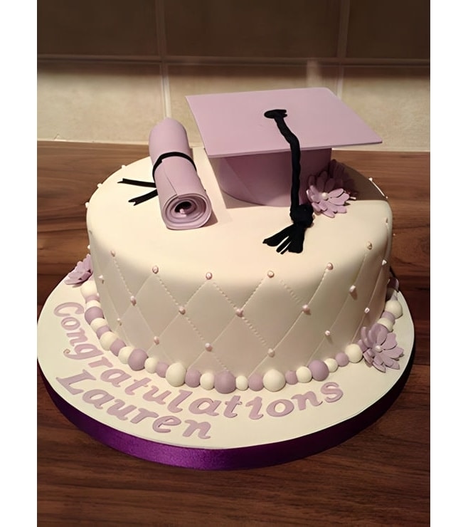 Soft Lavender Graduation Cake, Graduation Cakes