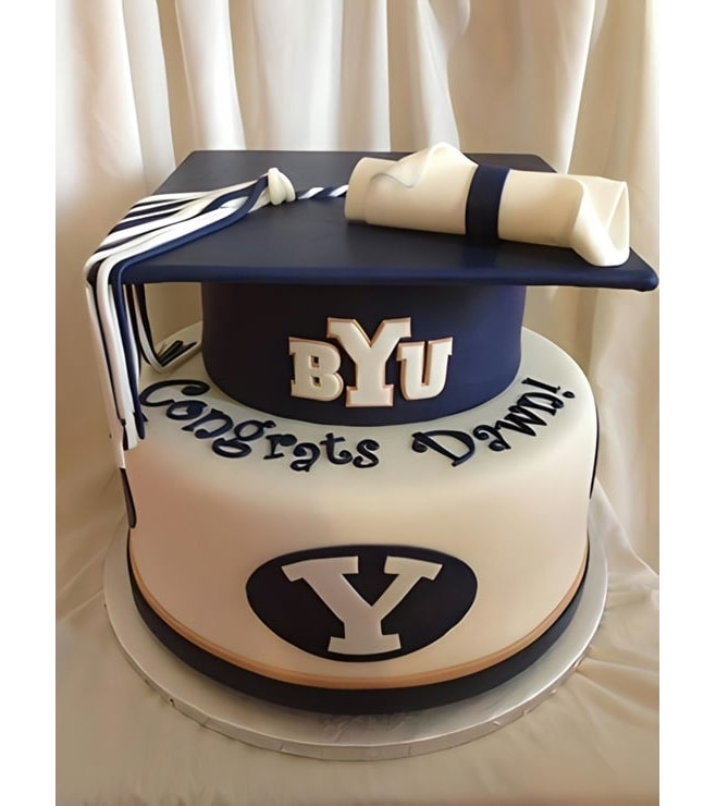 Gold and Navy Graduation Cake, Graduation Cakes