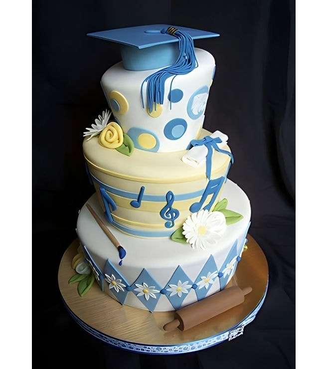 Artistic Stack Graduation Cake, Graduation Cakes