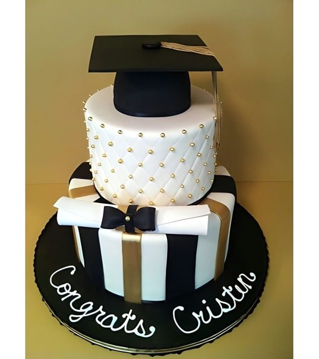 Elegant Graduation Stack Cake