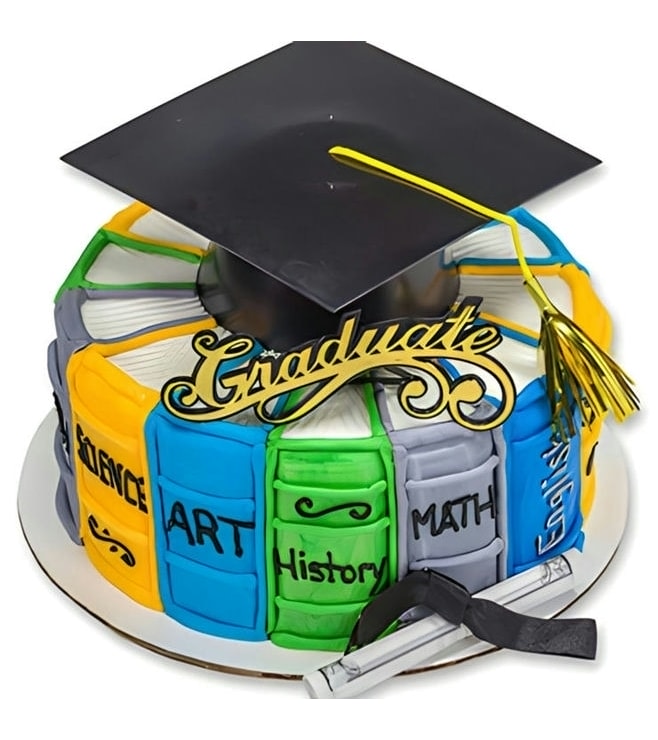 Textbook Wreath Graduation Cake