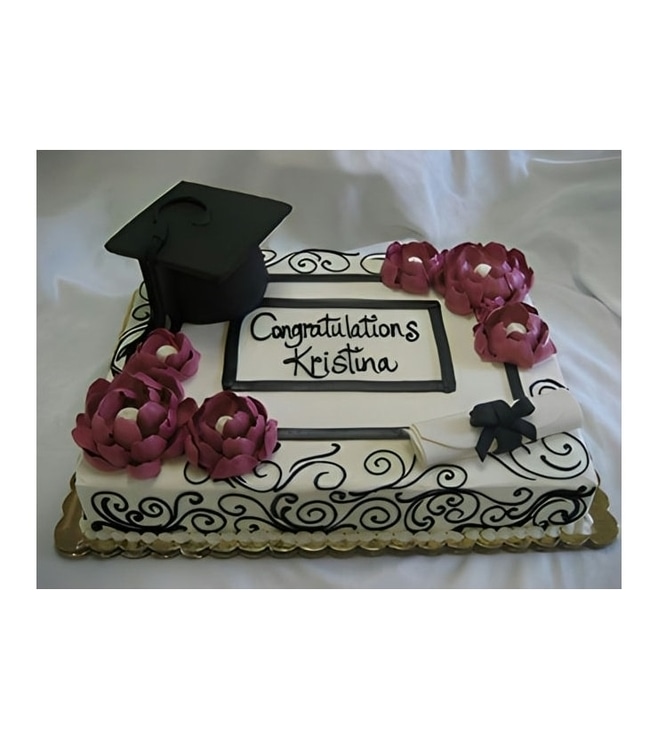 Lavender Flowers Graduation Cake