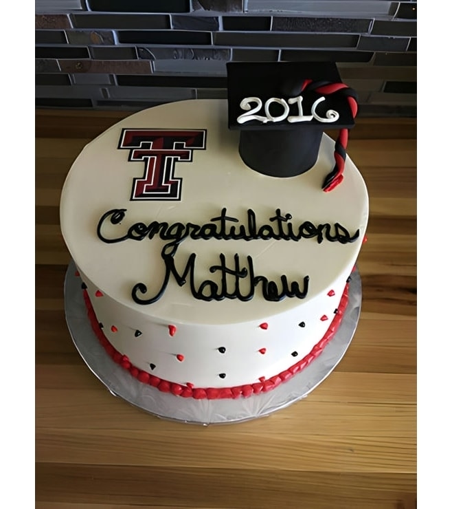 University Logo & Hat Graduation Cake, Graduation