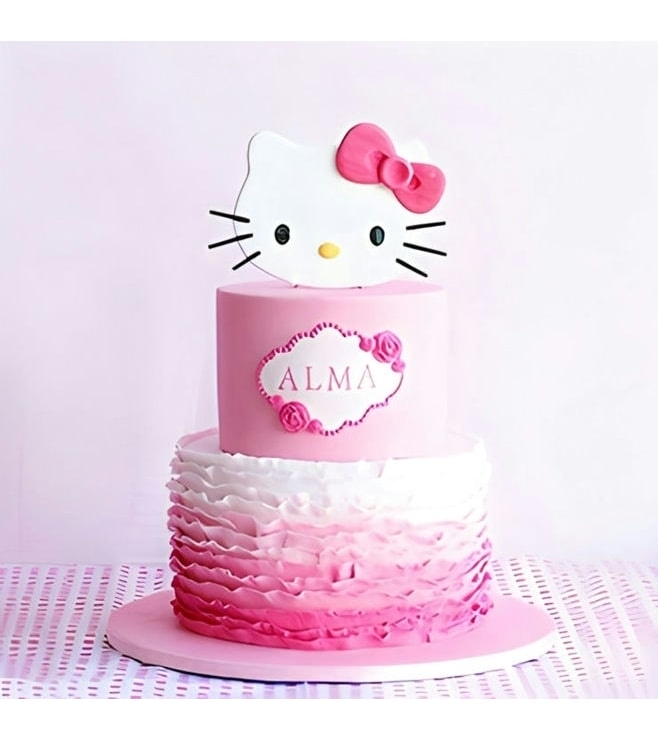 Floral Stack Hello Kitty Cake