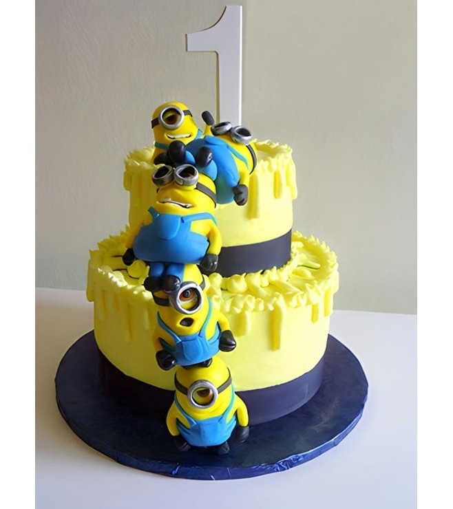Minion Stack Birthday Cake, Minion Cakes