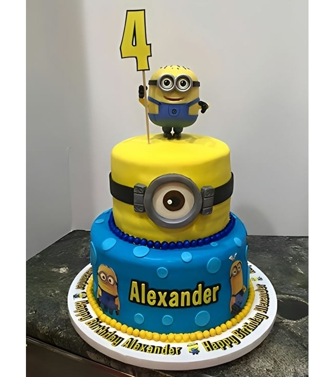 Minion Top of the Mountain Stack Cake, Minion Cakes