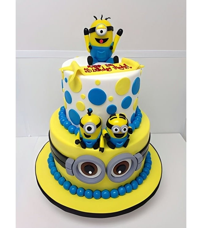 Minion Polka Dot Party Cake, Minion Cakes