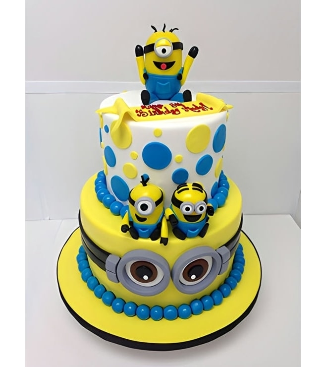 Minion Polka Dot Party Cake